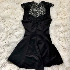 Dainty Hooligan Black Dress with Lace Front